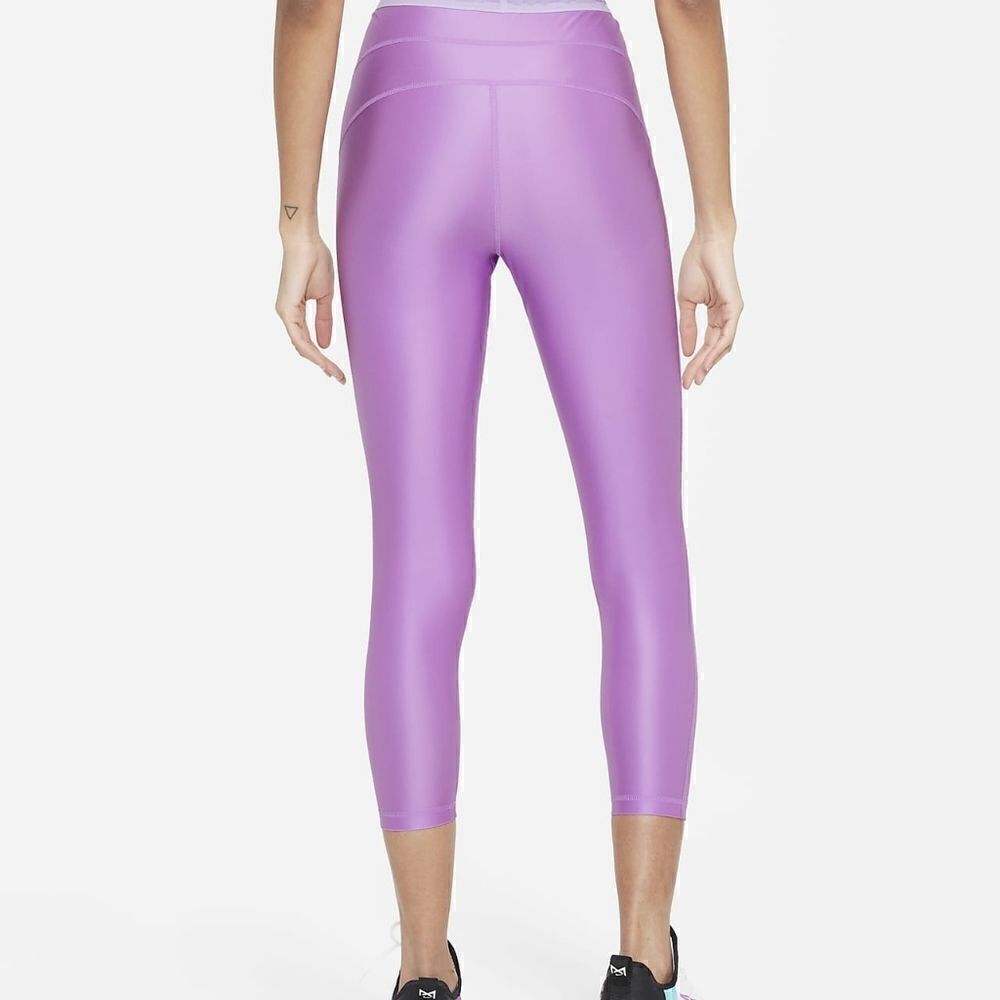 Nike Pro High Waisted 7/8 Length Leggings Compression Pants Shiny Pink White New